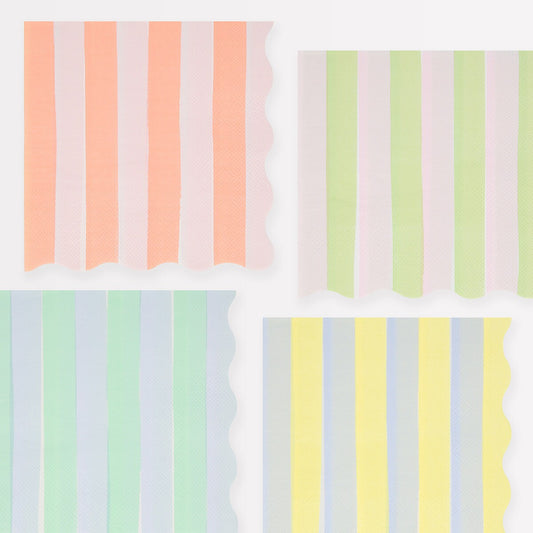 Pastel Stripe Large Napkins (x 16)
