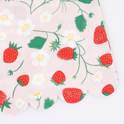 Strawberry Pattern Guest Towels (x 16)