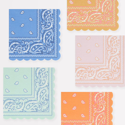 Western Bandana Small Napkins (x 16)