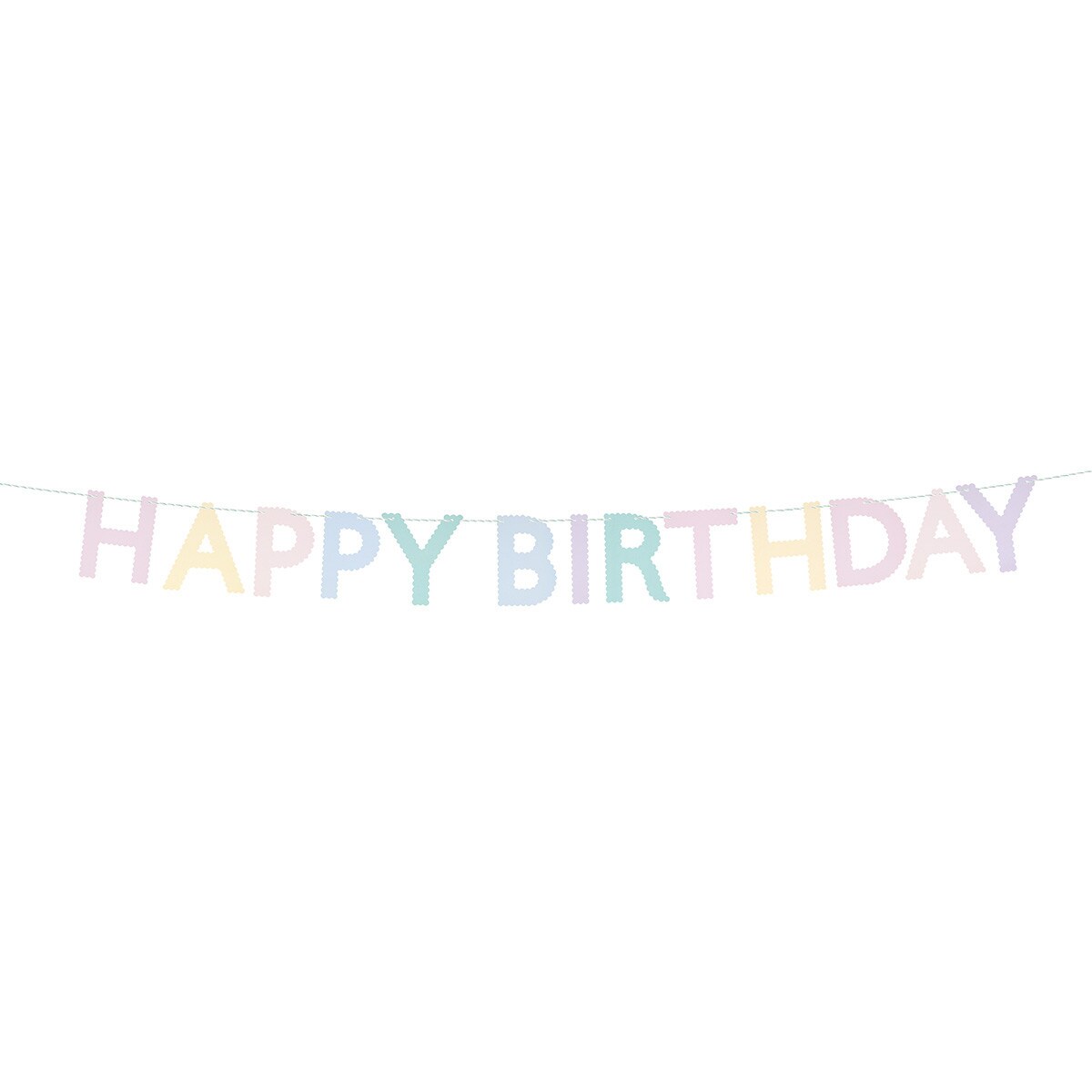 Scallop Pastel Happy Birthday Garland