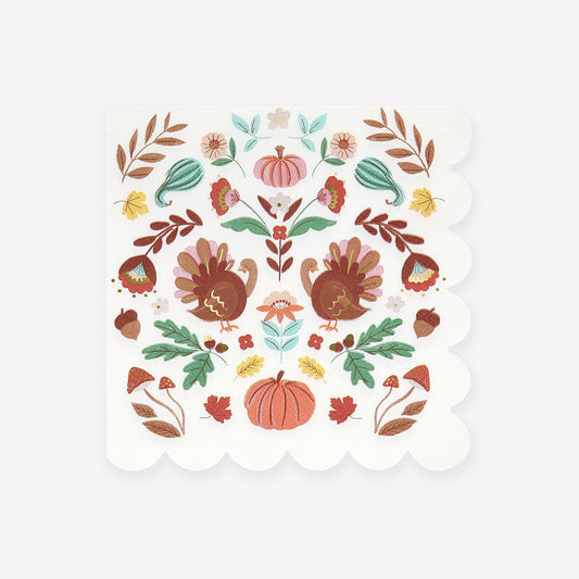 Folk Fall Large Napkins (x 16)