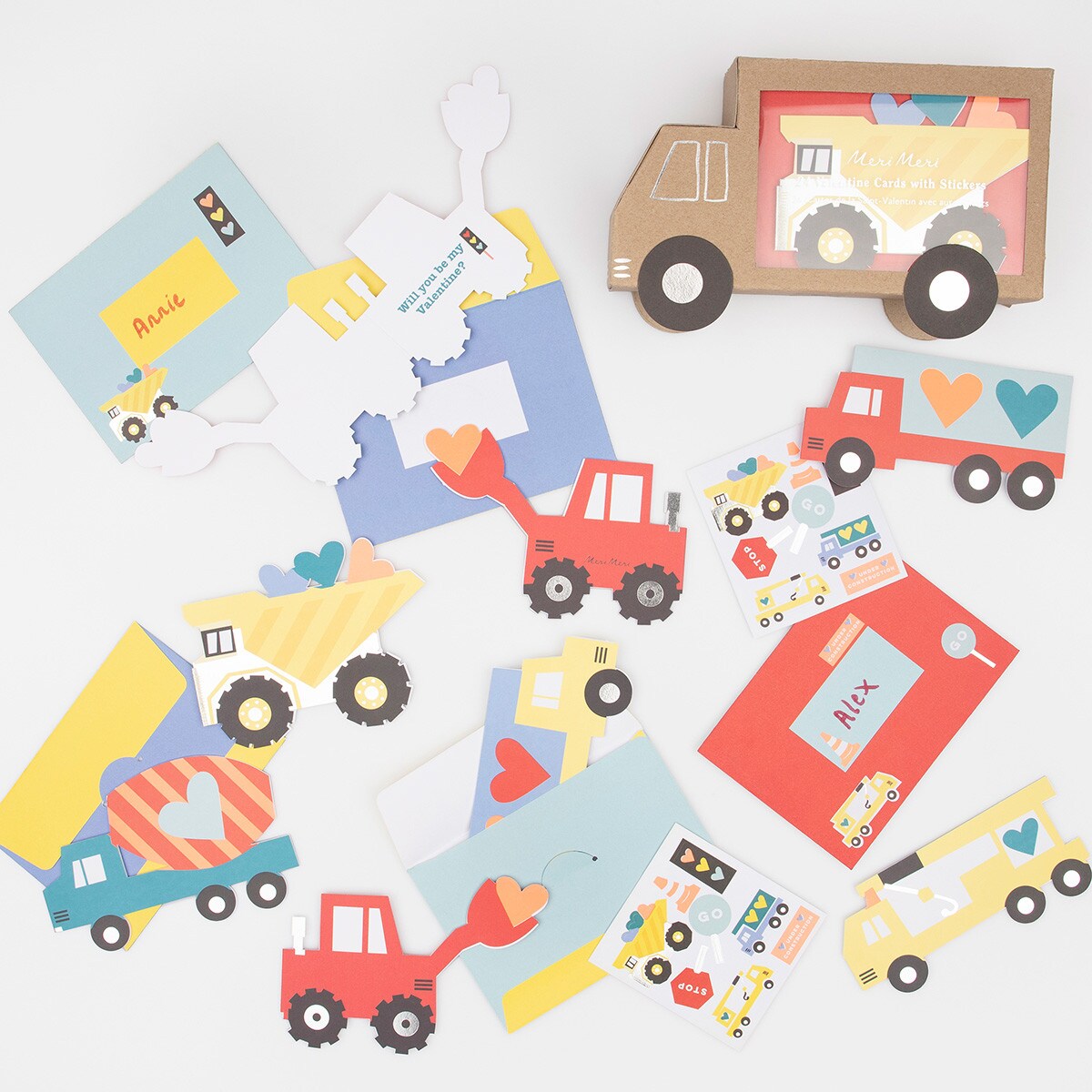 Truck Kids Valentine's Card Set (x 24)