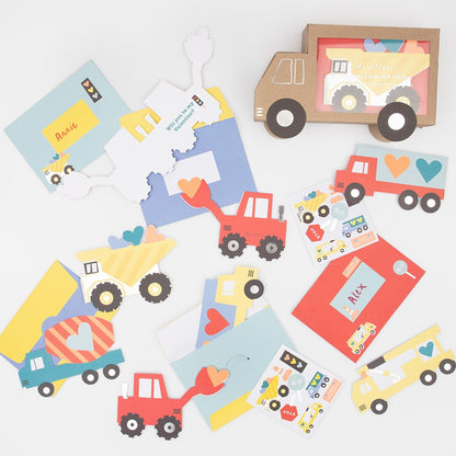Truck Kids Valentine's Card Set (x 24)