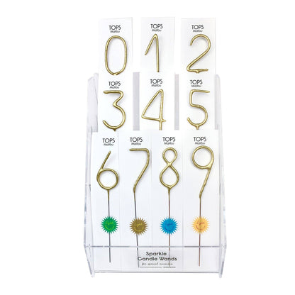 Big Golden Sparkler Wand- Numbers