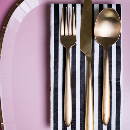 Black and White Striped Guest Napkins - 16 Pk.