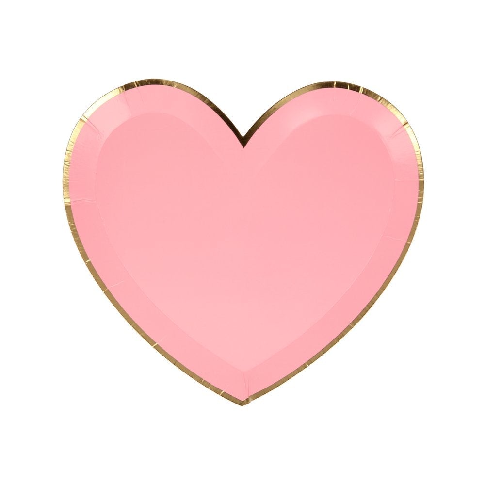 Pink Tone Small Heart Plates (set of 8)