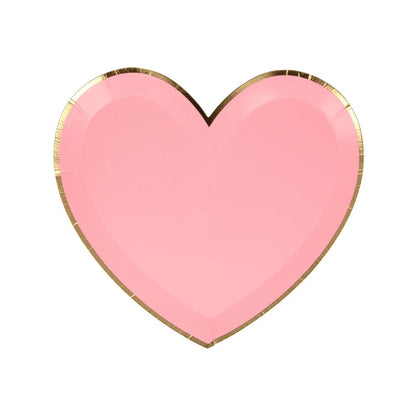 Pink Tone Small Heart Plates (set of 8)