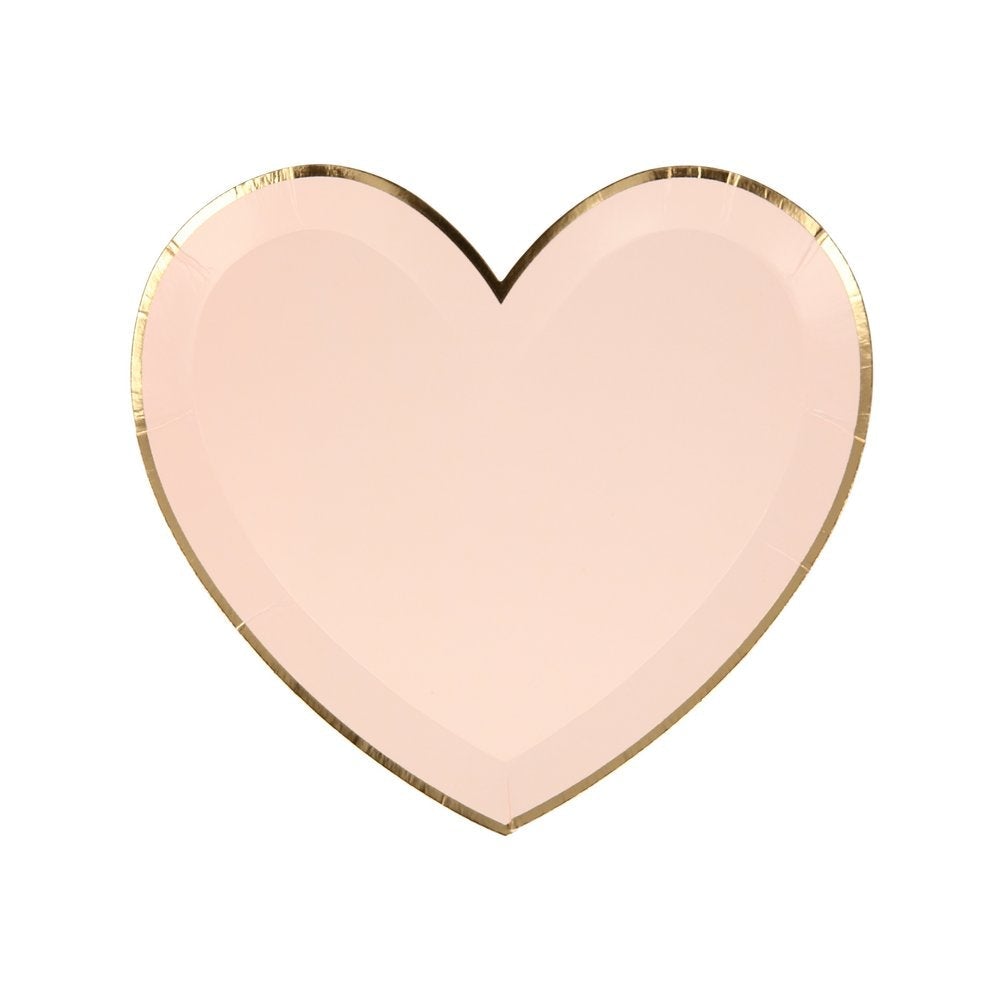 Pink Tone Small Heart Plates (set of 8)