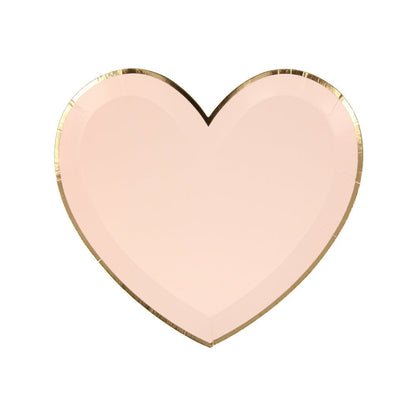 Pink Tone Small Heart Plates (set of 8)