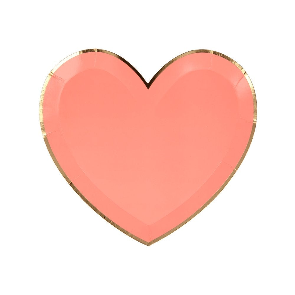 Pink Tone Small Heart Plates (set of 8)