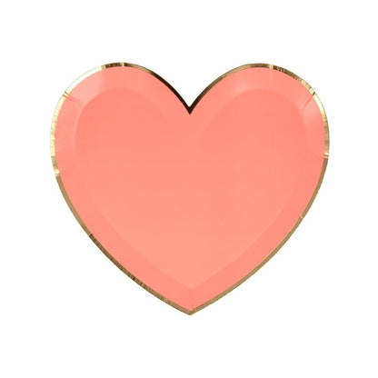 Pink Tone Small Heart Plates (set of 8)