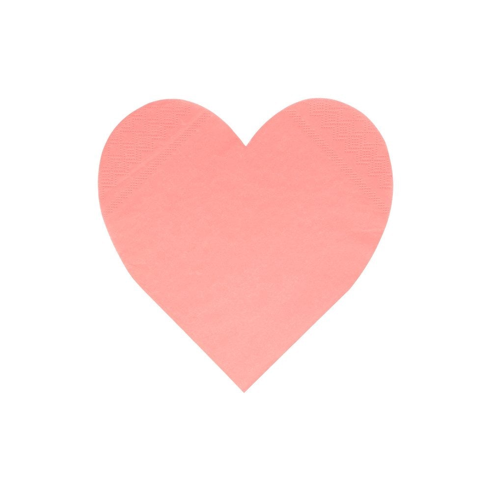 Pink Tone Large Heart Napkins (set of 20)