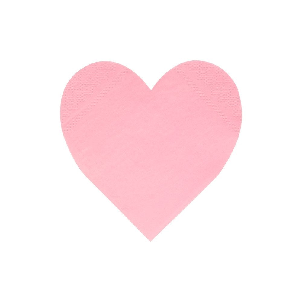 Pink Tone Large Heart Napkins (set of 20)