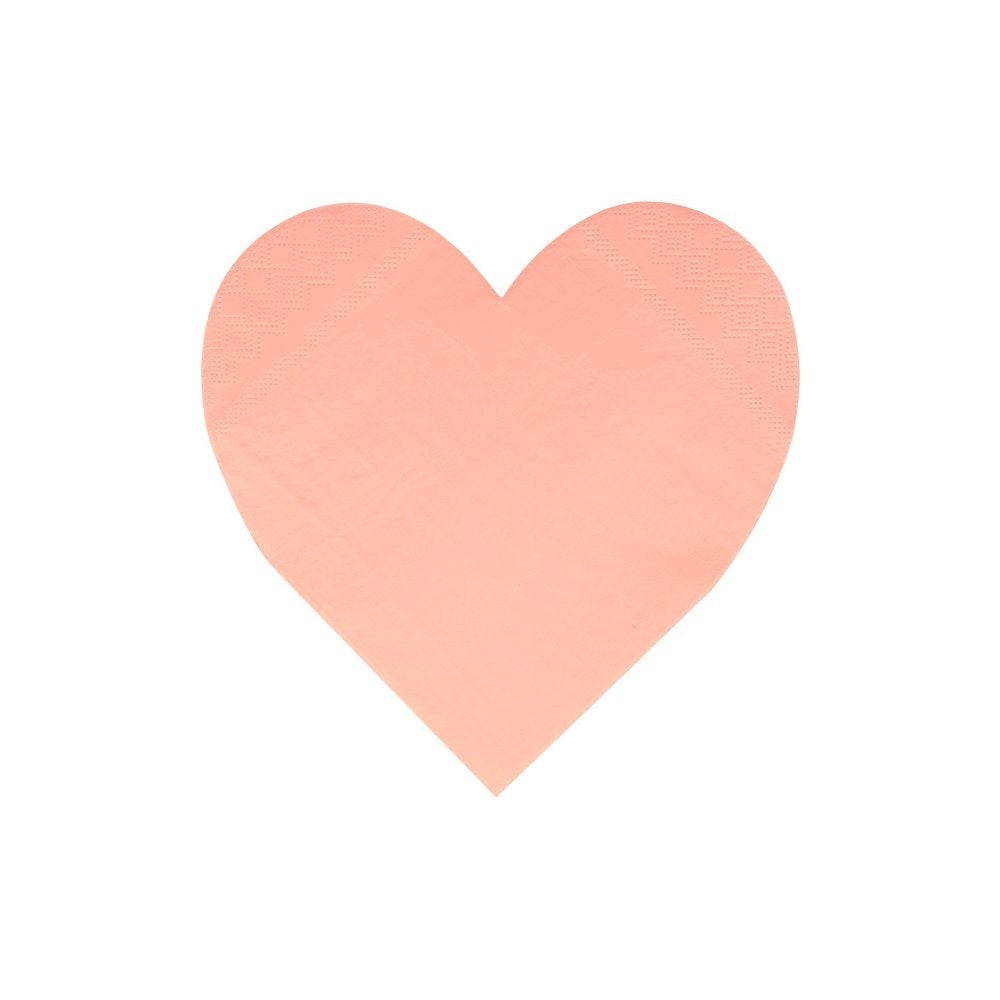 Pink Tone Large Heart Napkins (set of 20)