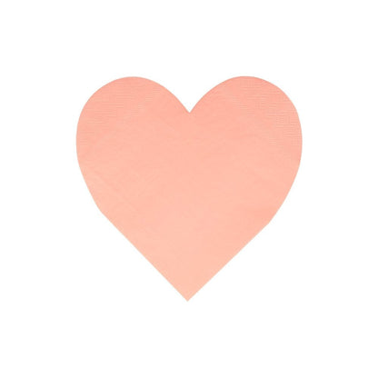 Pink Tone Large Heart Napkins (set of 20)