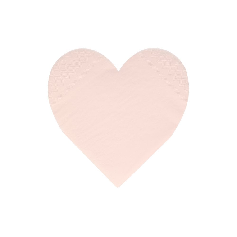 Pink Tone Large Heart Napkins (set of 20)