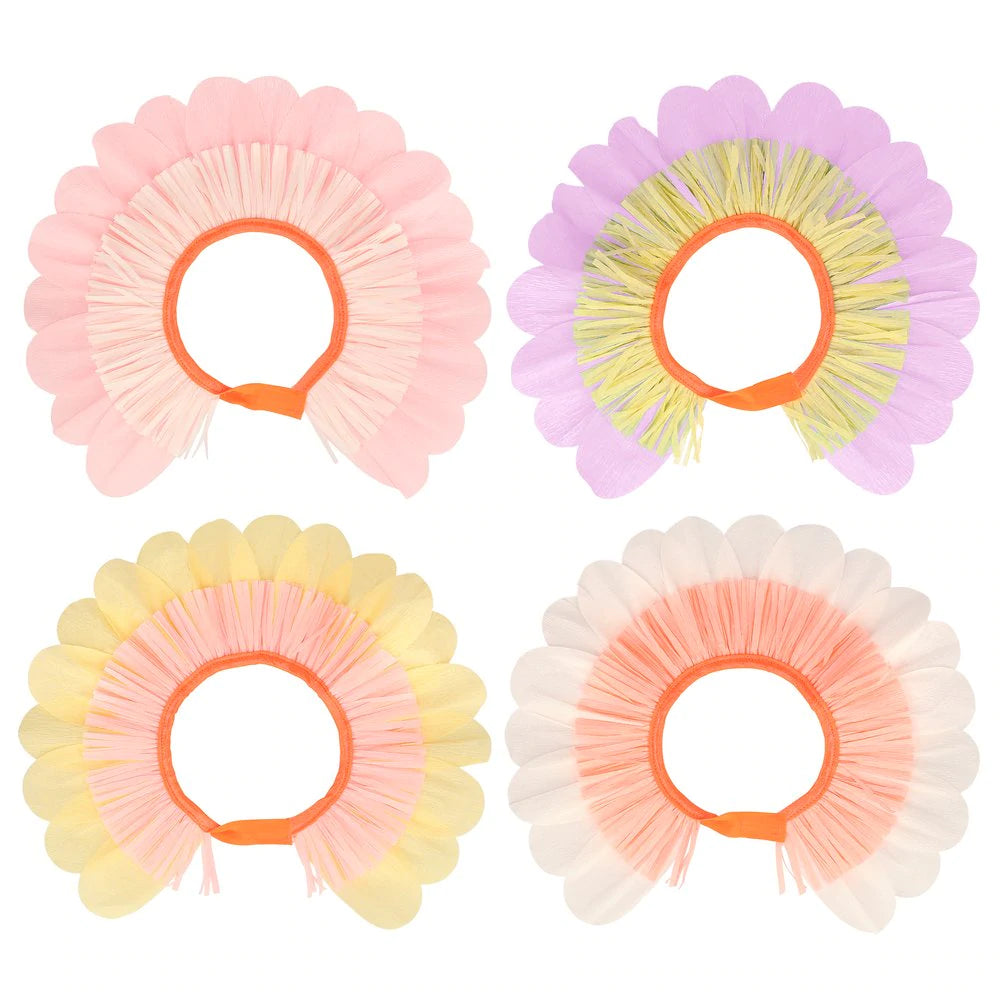 Pastel Flower Paper Bonnets (set of 4)