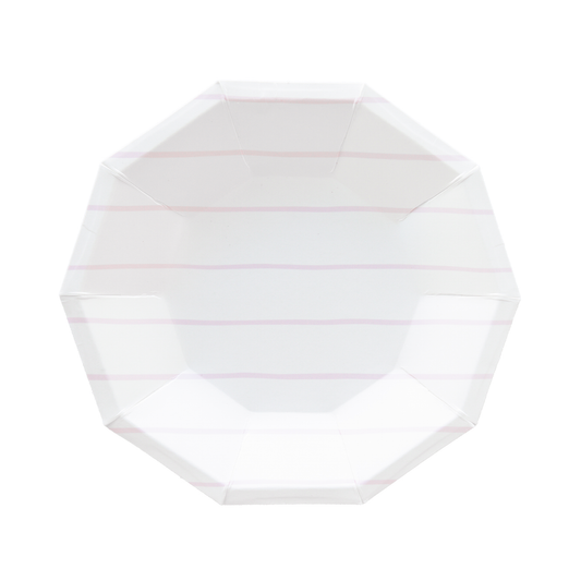 Frenchie Striped Lilac Plates - 2 Size Options - 8 Pk.