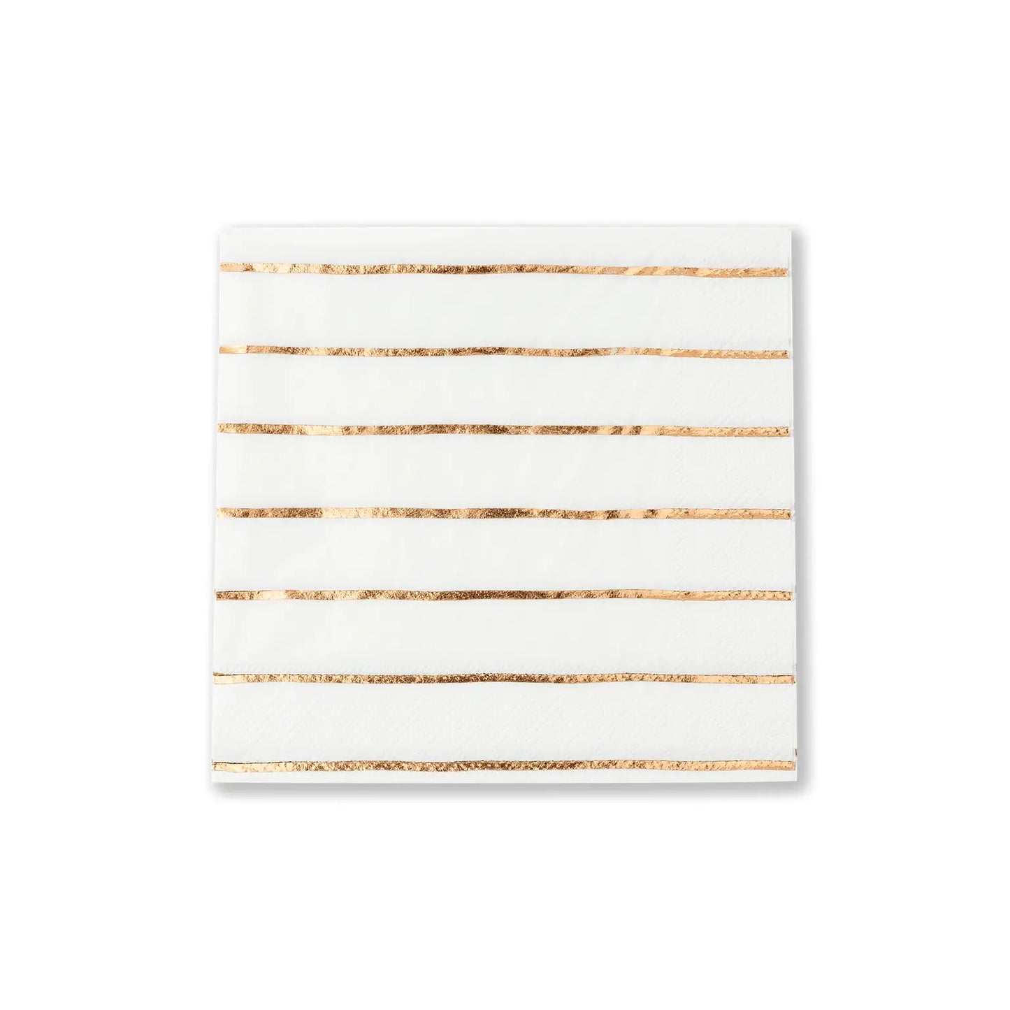 Frenchie Striped Rose Gold Napkins - 2 Size Options - 16 Pk.