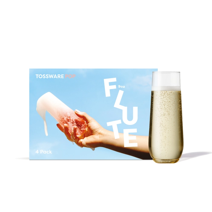 Tossware POP 6 oz Stemless Flute 4 Pack