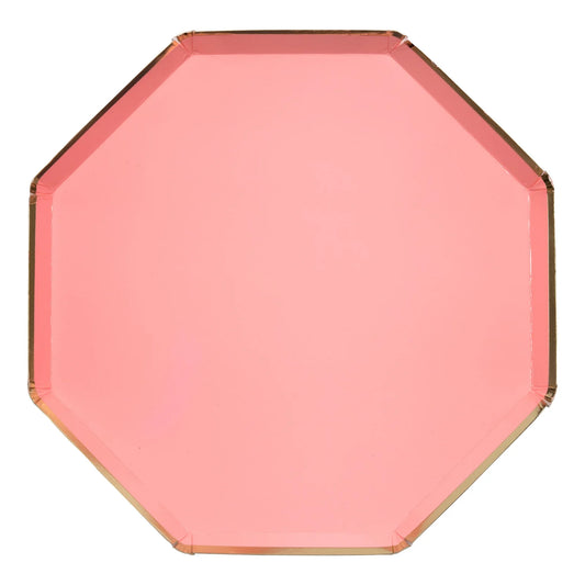 Neon Coral Dinner Plates